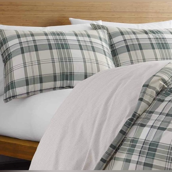 Eddie Bauer Timbers Plaid Green Duvet Cover Set Twin - Picture 2 of 6